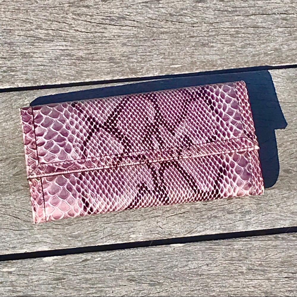 Pink/Purple Faux Snakeskin Wallet